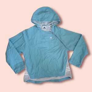 Vintage Adidas | Sky Blue Pull-over Hoodie Windbreaker Jacket Women's M